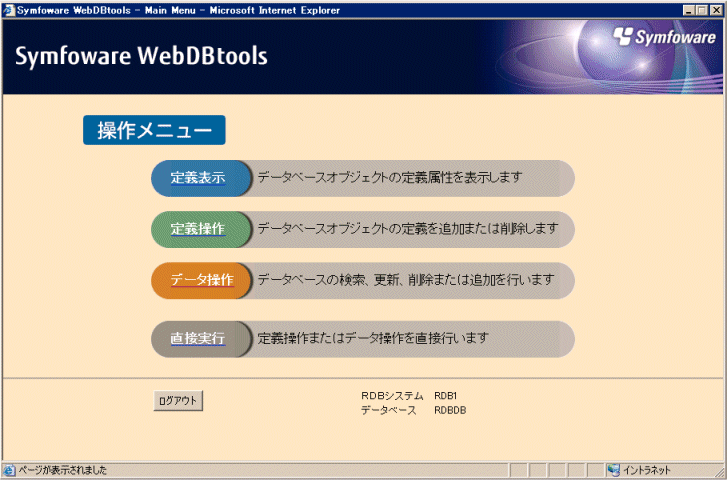 3 2 1 操作メニュー画面