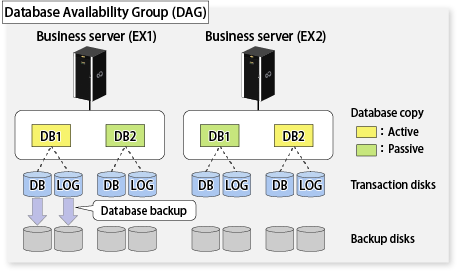 Exchange database backup